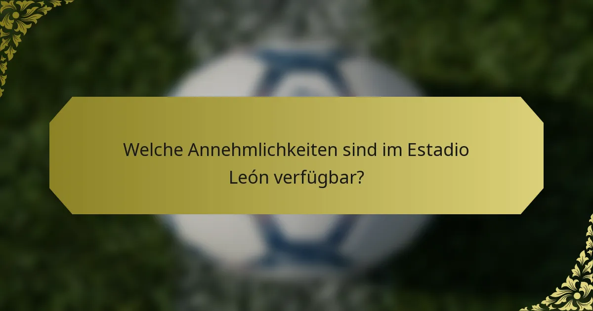Welche Annehmlichkeiten sind im Estadio León verfügbar?