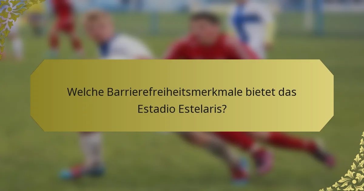 Welche Barrierefreiheitsmerkmale bietet das Estadio Estelaris?